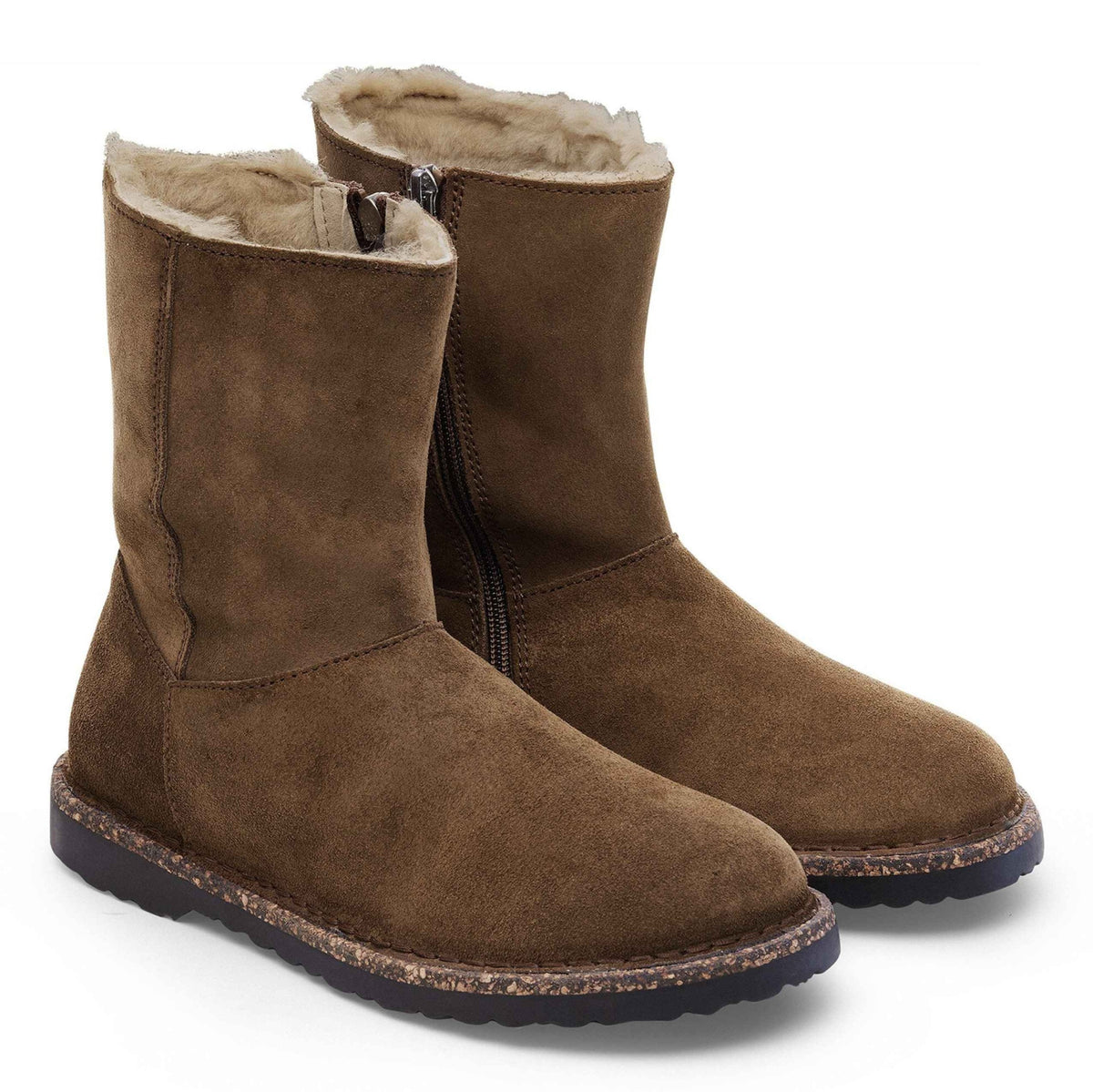 Scarpe donna Birkenstock stivaletto Uppsala zip shearling dark tea D27BI05 1030218