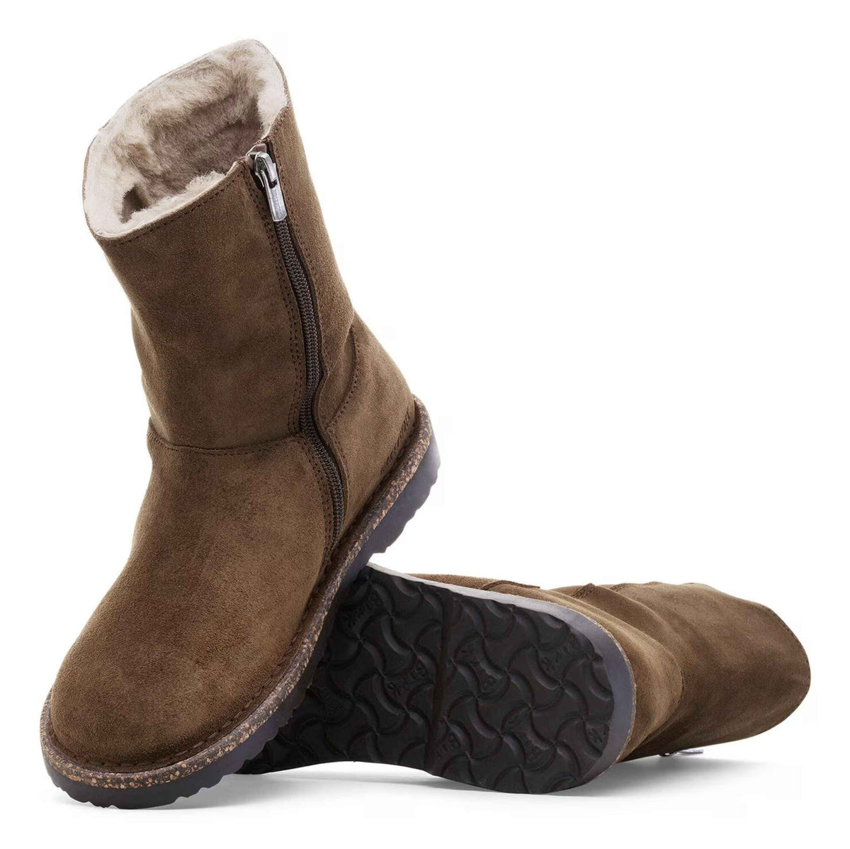 Scarpe donna Birkenstock stivaletto Uppsala zip shearling dark tea D27BI05 1030218