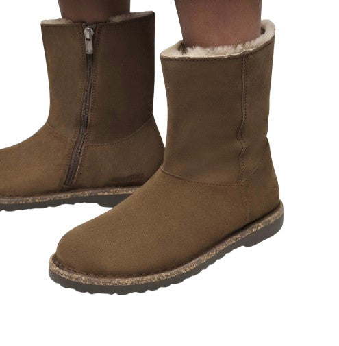 Scarpe donna Birkenstock stivaletto Uppsala zip shearling dark tea D27BI05 1030218