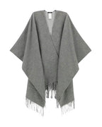 Poncho donna Guess 4G logo e frange grigio C27GU31 AW5660POL03