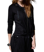 Felpa aperta donna Liu Jo con zip nero E27LJ32 TF6134 FS576 22222