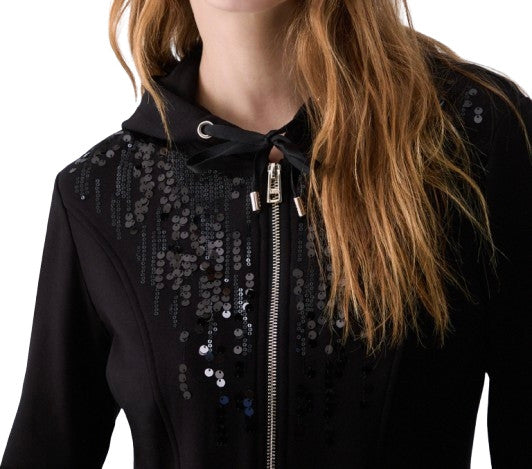 Felpa aperta donna Liu Jo con zip nero E27LJ32 TF6134 FS576 22222
