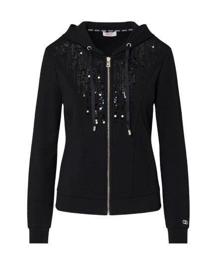 Felpa aperta donna Liu Jo con zip nero E27LJ32 TF6134 FS576 22222