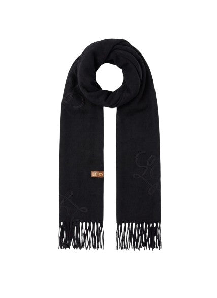 Sciarpa Liu Jo con logo monogram embossed nero C27LJ15 2F6033 T0300 22222