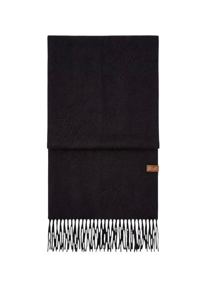 Sciarpa Liu Jo con logo monogram embossed nero C27LJ15 2F6033 T0300 22222