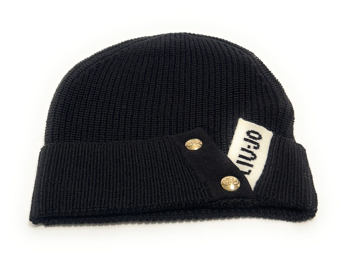 Berretto Liu jo beanie nero/bianco lana C27LJ03 TF6235 MA22S A3521