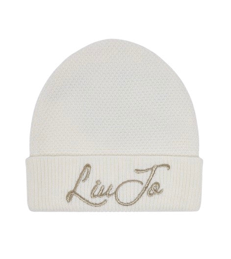 Berretto Liu jo beanie bianco lana C27LJ08 TF6270 MS75L 10701