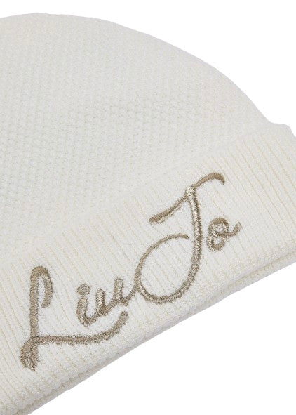 Berretto Liu jo beanie bianco lana C27LJ08 TF6270 MS75L 10701