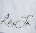 Sciarpa Liu Jo con logo ricamato bianco lana C27LJ06 TF6269 MS75L 10701