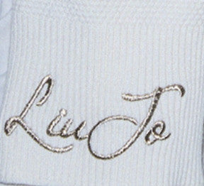 Sciarpa Liu Jo con logo ricamato bianco lana C27LJ06 TF6269 MS75L 10701