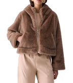Giaccone reversibile in teddy Liu Jo con cappuccio e zip light glace E27LJ41 TF6005 E1135 X0789