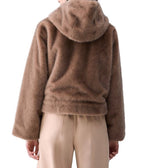 Giaccone reversibile in teddy Liu Jo con cappuccio e zip light glace E27LJ41 TF6005 E1135 X0789