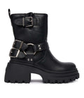Scarpe donna Buffalo stivaletto Bravr biker lo vegan nappa black D27BF07 BN1220067