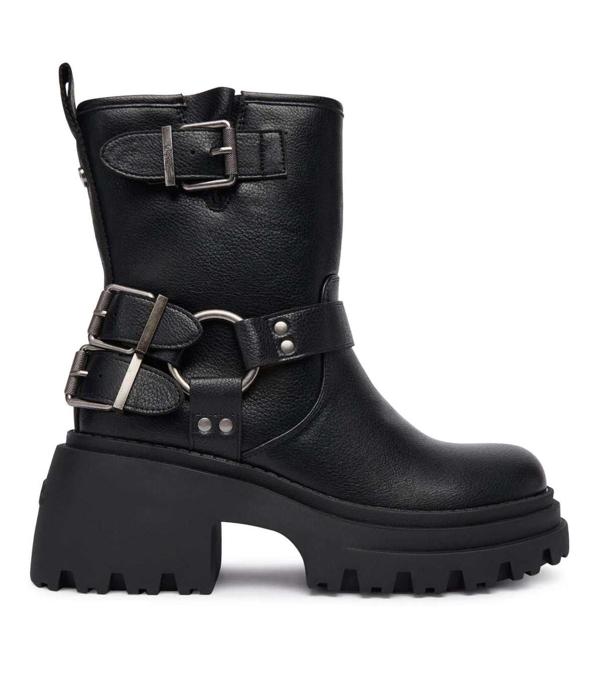 Scarpe donna Buffalo stivaletto Bravr biker lo vegan nappa black D27BF07 BN1220067