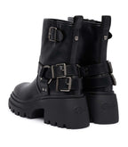 Scarpe donna Buffalo stivaletto Bravr biker lo vegan nappa black D27BF07 BN1220067