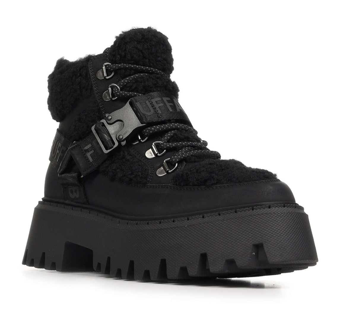 Scarpe donna Buffalo stivaletto Aspen com mid warm black D27BF14 BN1622593