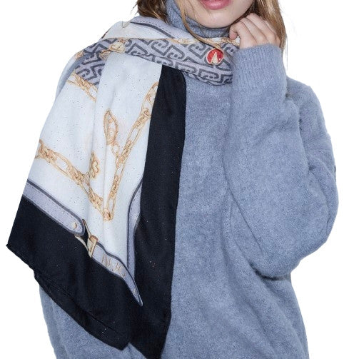 Sciarpa donna Liu Jo foulard stola nero C27LJ12 2F6069 T2745 22222