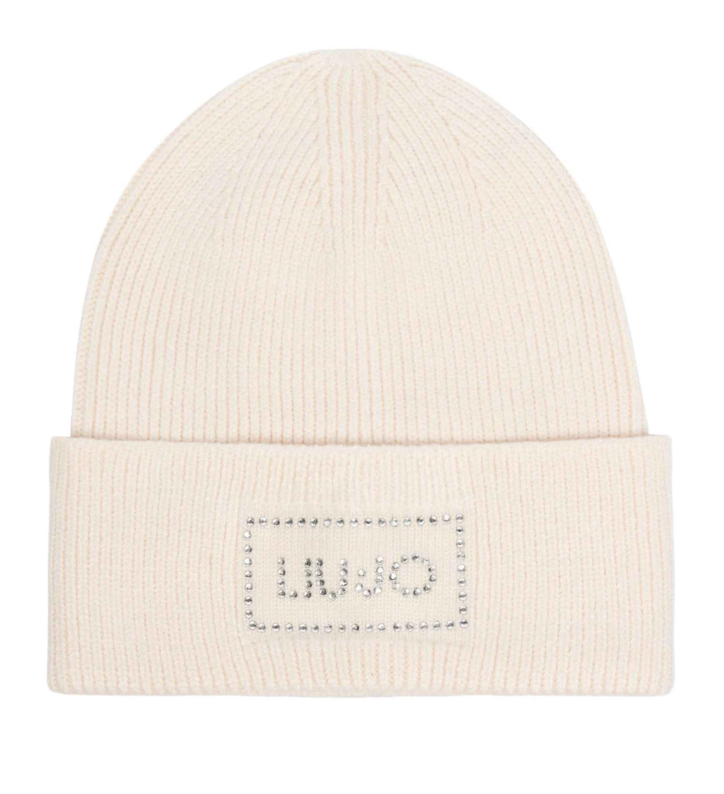 Berretto Liu jo beanie con logo burro C27LJ43 2F6022 MA38S 00192