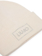 Berretto Liu jo beanie con logo burro C27LJ43 2F6022 MA38S 00192
