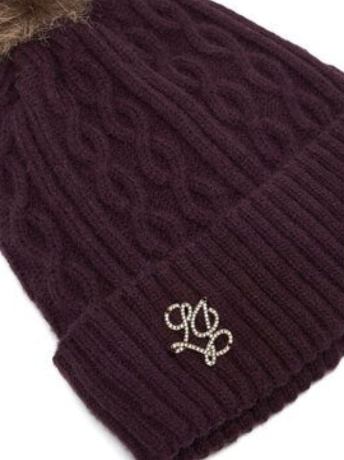 Berretto Liu jo beanie a maglia red aubergine C27LJ47 2F6008 MA33S 91718