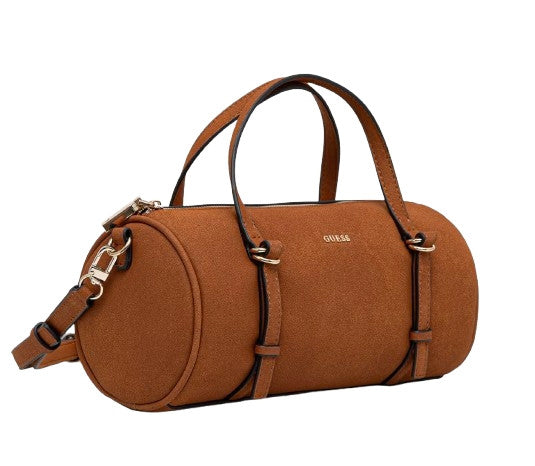 Borsa donna Guess hobo Taylor mini barrel Satchel cognac B27GU202 SG232576