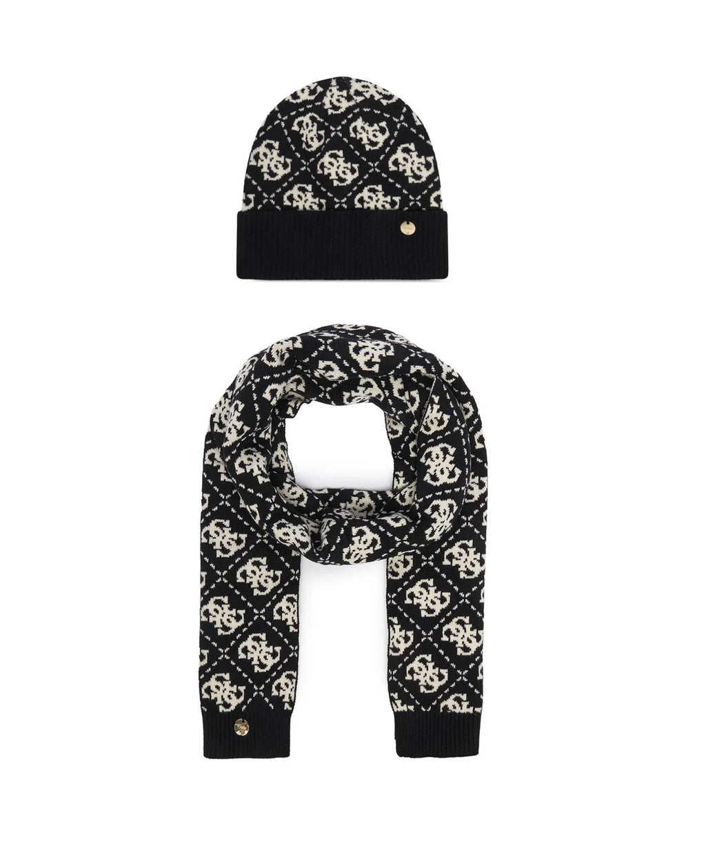 Set sciarpa e berretto Guess 4G multilogo black C27GU63 GFBOXWP6401