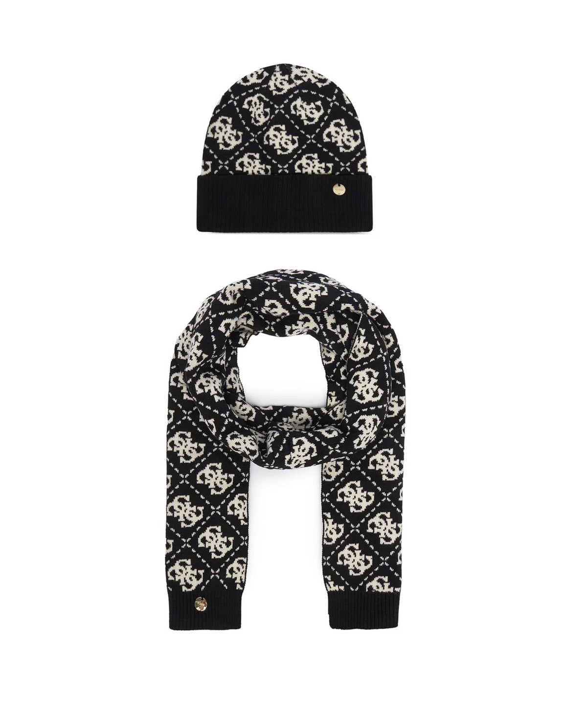 Set sciarpa e berretto Guess 4G multilogo black C27GU63 GFBOXWP6401